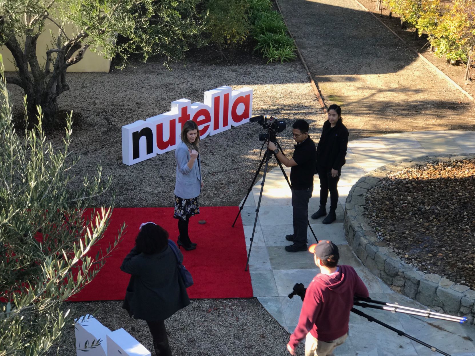 A red carpet welcomed guests to "Hotella Nutella"